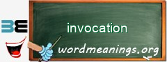 WordMeaning blackboard for invocation